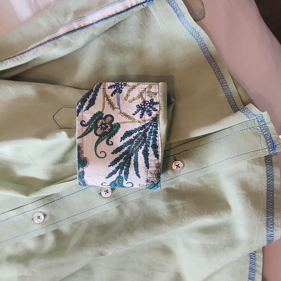 Georg Roth Los Angeles green button down shirt, size medium - Picture 7 of 12